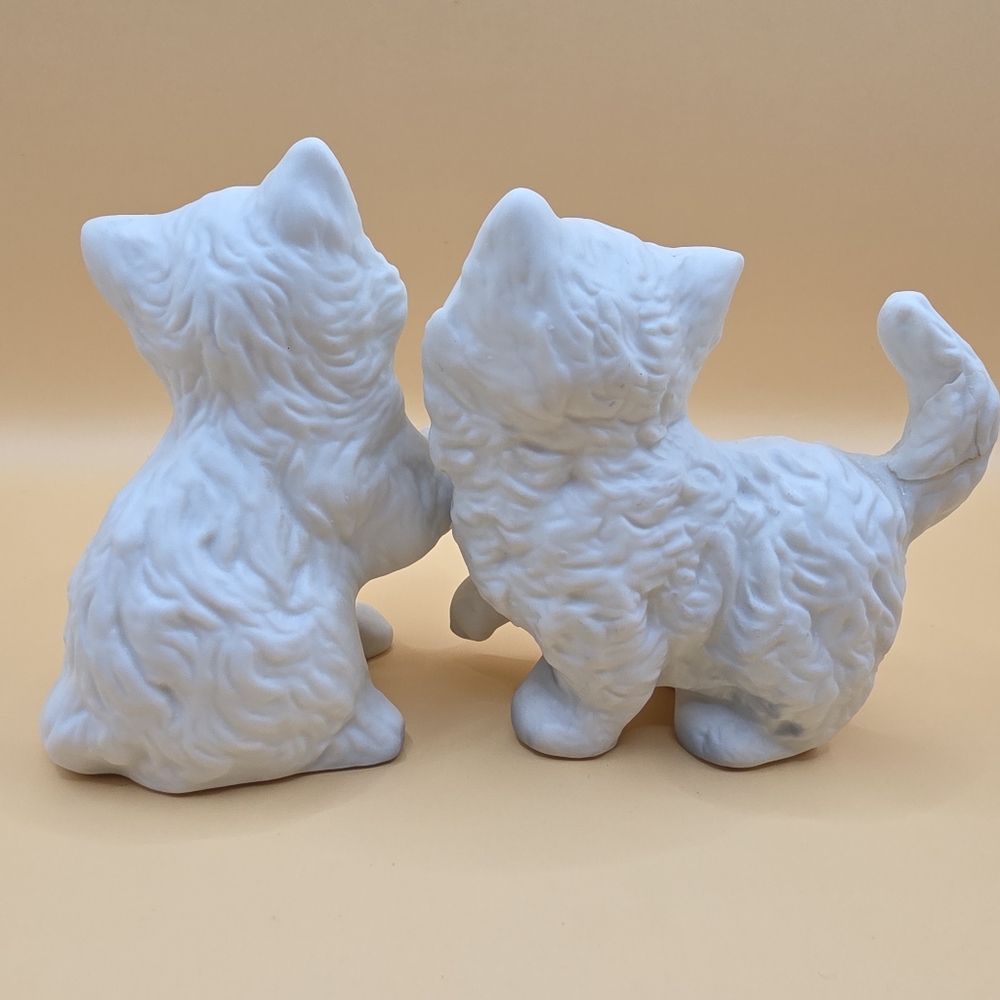 Vintage Homco Kittens Cats Set White Ceramic Persian Himalayan Figurines - Picture 2 of 5